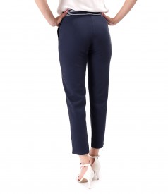 Loose ankle pants made of tencel with cotton