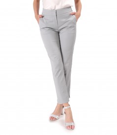 Loose ankle pants made of tencel with cotton