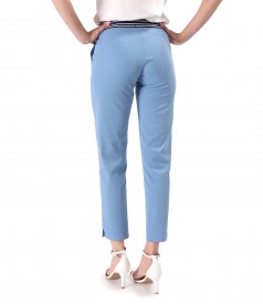 Loose ankle pants made of tencel with cotton