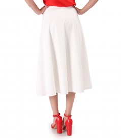 Elastic cotton skirt with velvet appearance