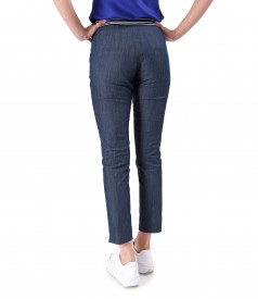 Denim ankle pants with decorative stitching