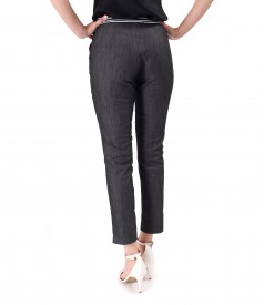 Denim ankle pants with decorative stitching