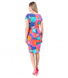 Elastic cotton dress with side pockets