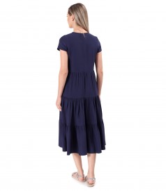 Midi viscose dress with ruffles