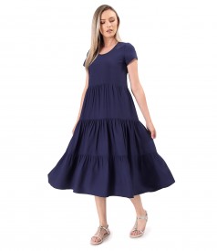 Midi viscose dress with ruffles