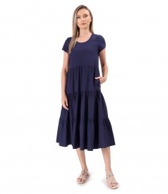 Midi viscose dress with ruffles