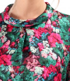 Digitally printed natural silk blouse