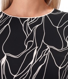 Viscose midi dress printed with geometric motifs