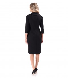 Office dress with asymmetric collar