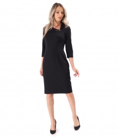 Office dress with asymmetric collar