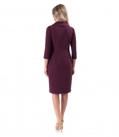 Office dress with asymmetric collar