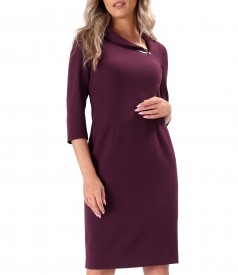 Office dress with asymmetric collar