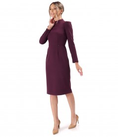 Office dress made of elastic fabric with long sleeves