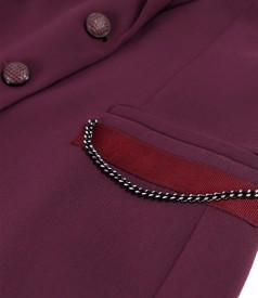 Office jacket made of elastic fabric with decorative chain