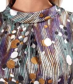 Digitally printed natural silk blouse