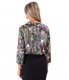 Digitally printed natural silk blouse