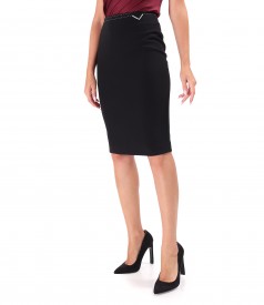 Office skirt made of elastic fabric with viscose