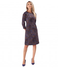 Brocade Office Flared Dress