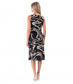 Viscose Satin Bias-Cut Midi Dress