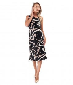 Viscose Satin Bias-Cut Midi Dress