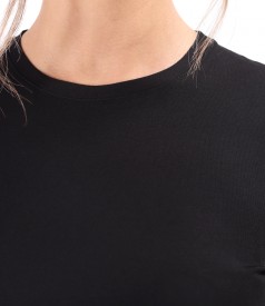 Blouse with long sleeves made of elastic jersey