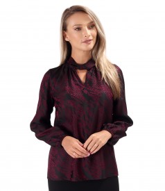 Viscose Satin Blouse With Geometric Print