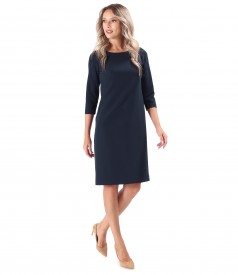 Office dress made of elastic fabric with 3/4 sleeves