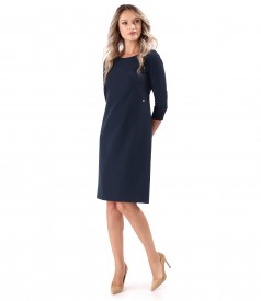 Office dress made of elastic fabric with 3/4 sleeves