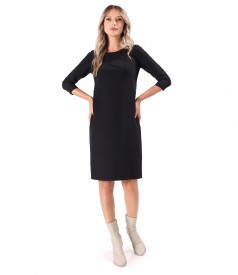 Office dress made of elastic fabric with 3/4 sleeves