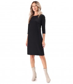 Office dress made of elastic fabric with 3/4 sleeves