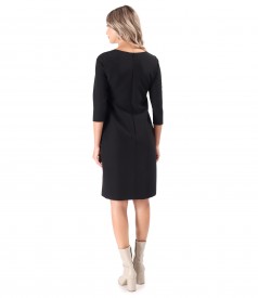 Office dress made of elastic fabric with 3/4 sleeves