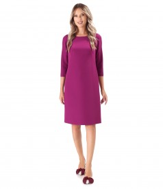 Office dress made of elastic fabric with 3/4 sleeves