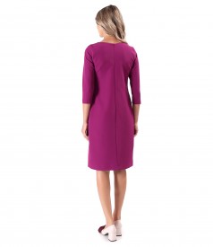 Office dress made of elastic fabric with 3/4 sleeves