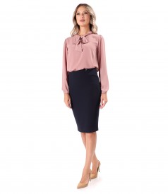 Elastic fabric office skirt