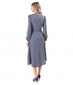 Elegant viscose dress printed with geometric motifs