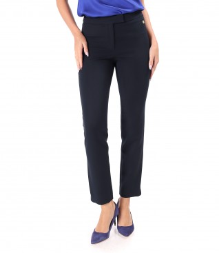 Elegant ankle pants made of elastic fabric with viscose