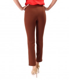 Elegant ankle pants made of elastic fabric with viscose