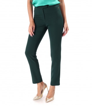 Elegant ankle pants made of elastic fabric with viscose