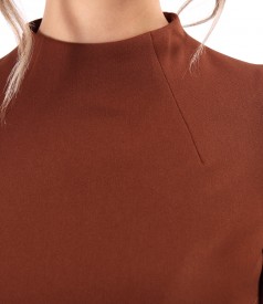 Office dress made of elastic fabric with long sleeves