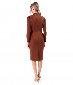 Office dress made of elastic fabric with long sleeves