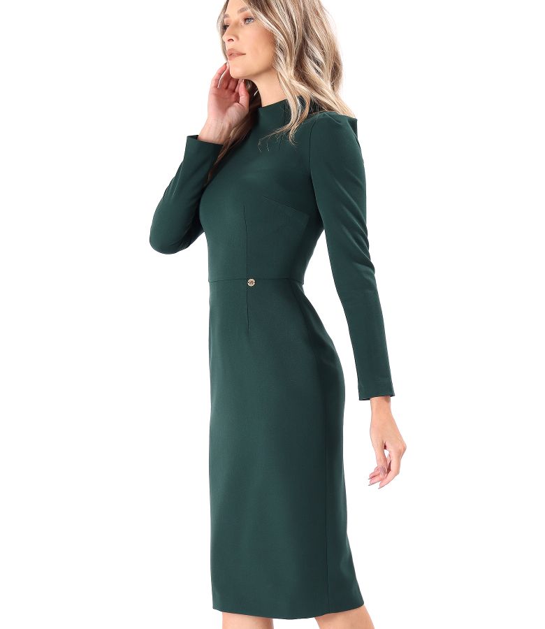 Office dress made of elastic fabric with long sleeves