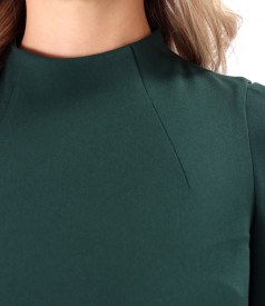 Office dress made of elastic fabric with long sleeves