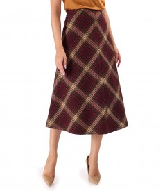 Flared checked midi dress