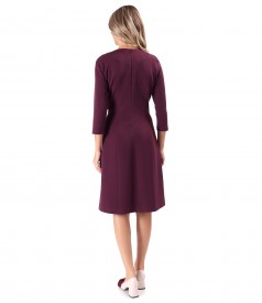 Flared Office Dress with 3/4 Sleeves