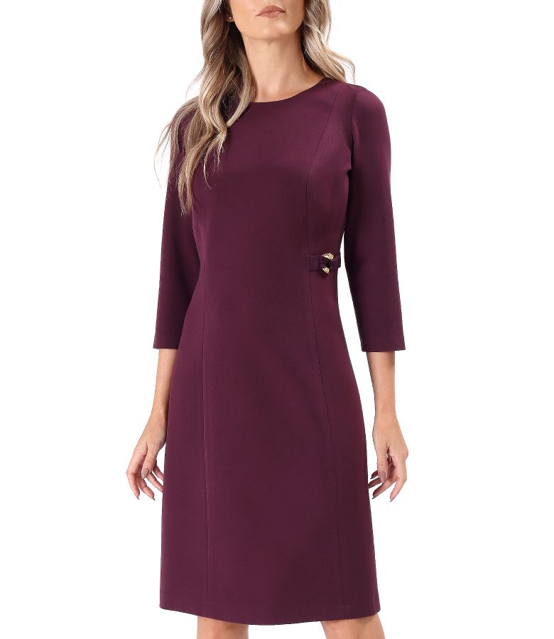 Flared Office Dress with 3/4 Sleeves