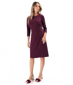 Flared Office Dress with 3/4 Sleeves