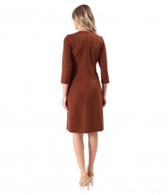 Flared Office Dress with 3/4 Sleeves