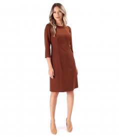 Flared Office Dress with 3/4 Sleeves