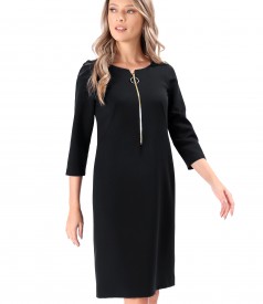 Rochie eleganta din stofa elastica cu fermoar pe fata