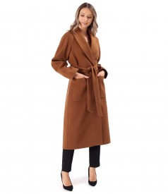 Midi overcoat made of thick fabric